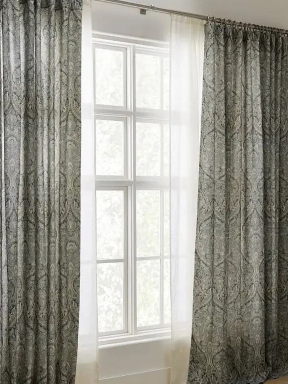 Pottery Barn Mackenna Paisley Curtains 50x84 Lined Set of 3